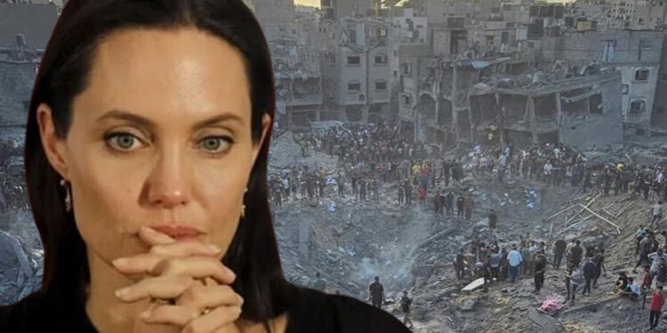 Angelina Jolie, ‘‘Bu, kaçacak yeri olmayan mahsur kalmış bir nüfusun kasıtlı bombalamasıdır.’’ dedi.