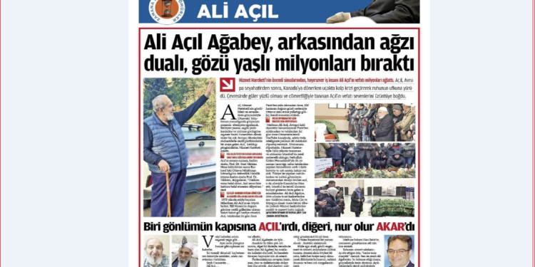 ZAMAN Avustralya, insanlığa hizmet yolunda koştururken vefat eden hayırsever, gönül insanı Ali Açıl (74)  için ‘özel ek’ yayınladı.